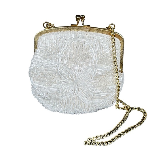 VINTAGE Mini Hand-Beaded Kiss Lock Purse - Picture 2 of 9